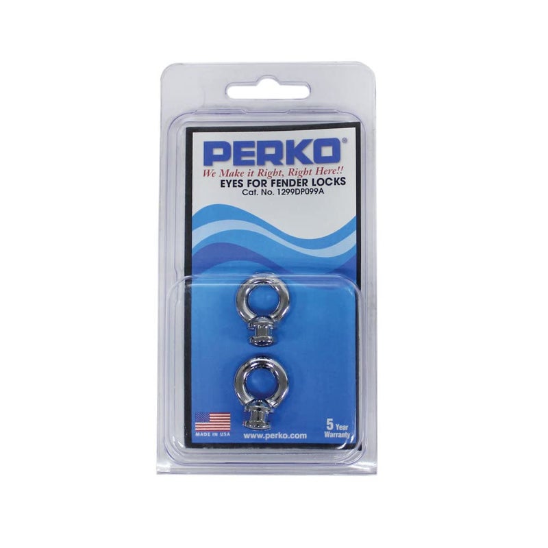 Perko 1299DP099A Spare Eye for Fender Lock, Metallic, I.D Eye 3/8", O.D. Flange 1-1/2", and screw size #8